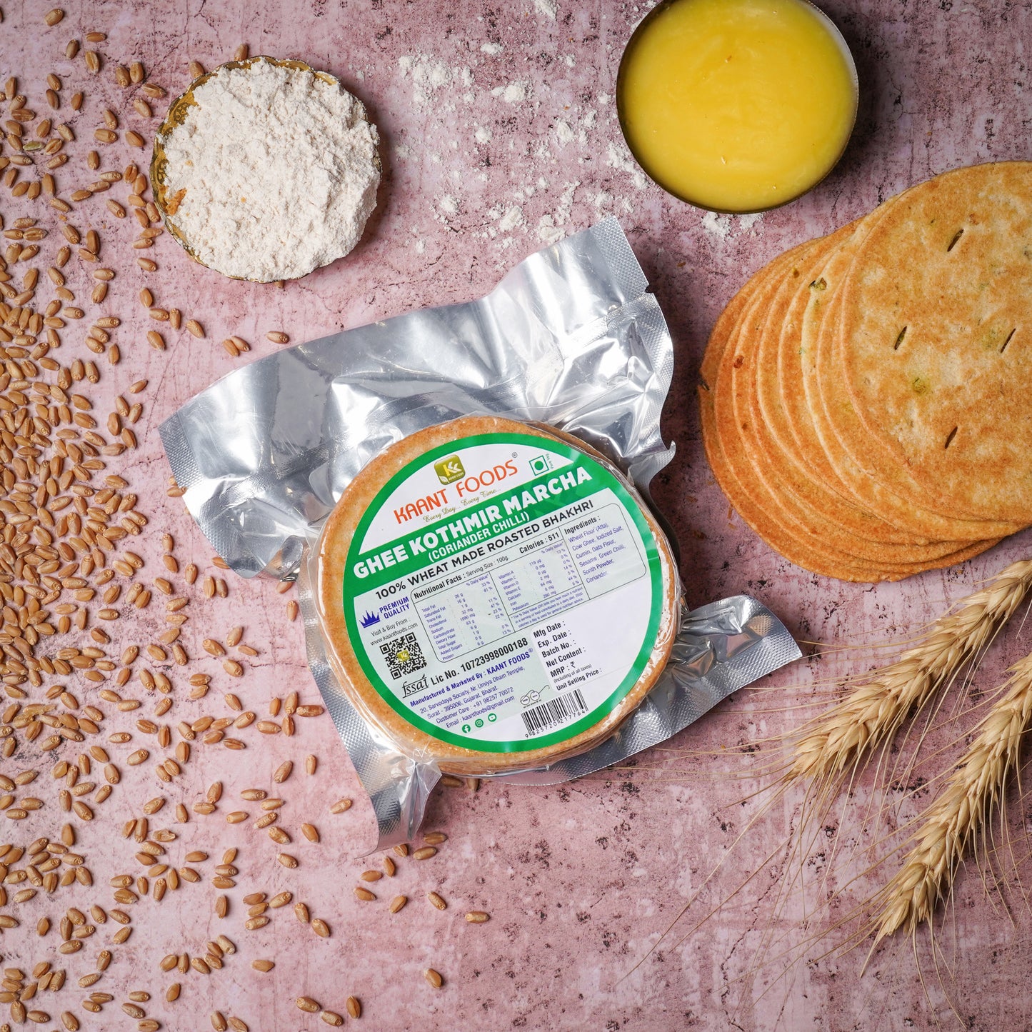 Ghee Coriendar Chilli Bhakhri 200g.
