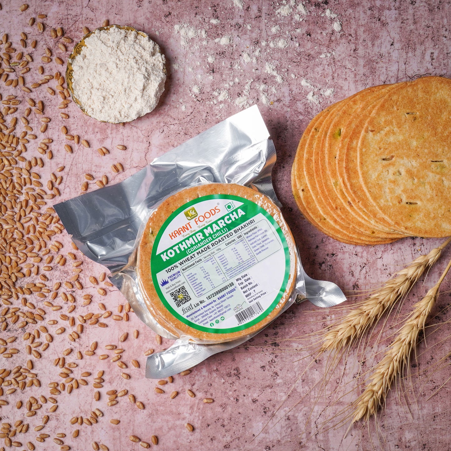 Coriander Green Chilli Bhakhri 200g.