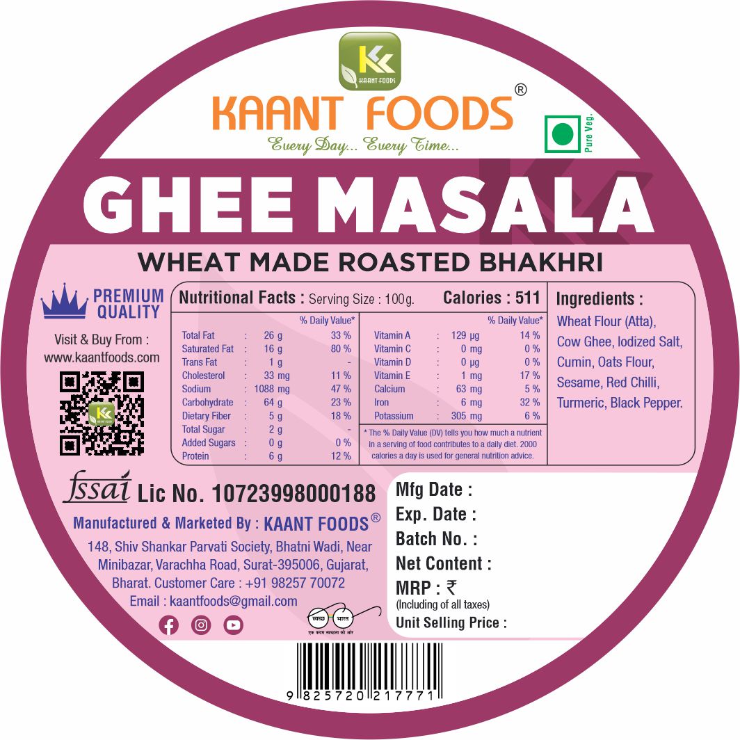 Ghee Masala Bhakhri 200g.