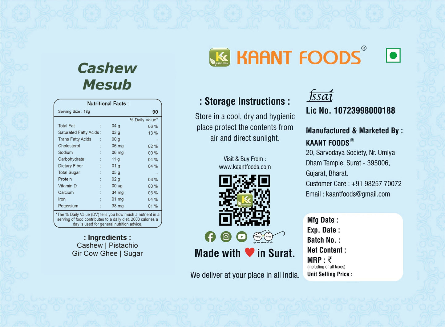 Cashew Mesub 500g.